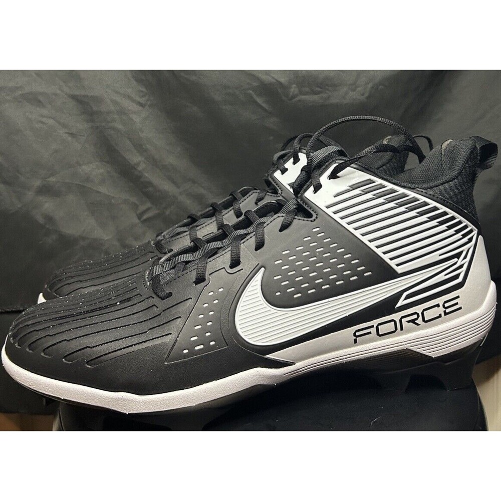 Nike Force Savage  Lineman Football Cleats White Black Silver Size 14 DA5453-104